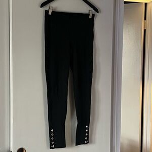 EXPRESS Black Leggings with Silver Snap Button ankle accent. Women’s medium.